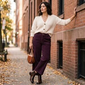 Wonderly Wide Leg Corduroy Crop Pants